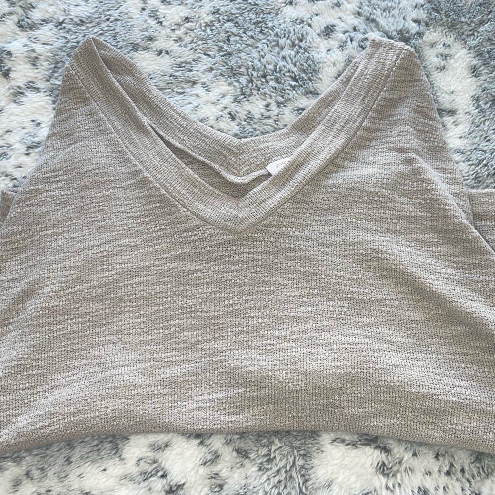 Pookie & Sebastian V-Neck Knit Sweater in Beige M - Picture 3 of 4